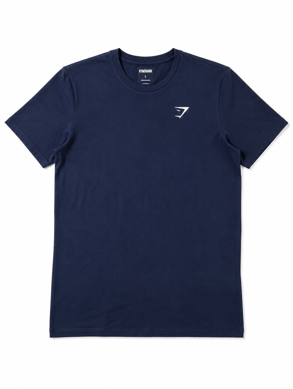 Gymshark Navy Essential Crew Neck Athletic T-Shirt Men's Size L Cotton Stretch